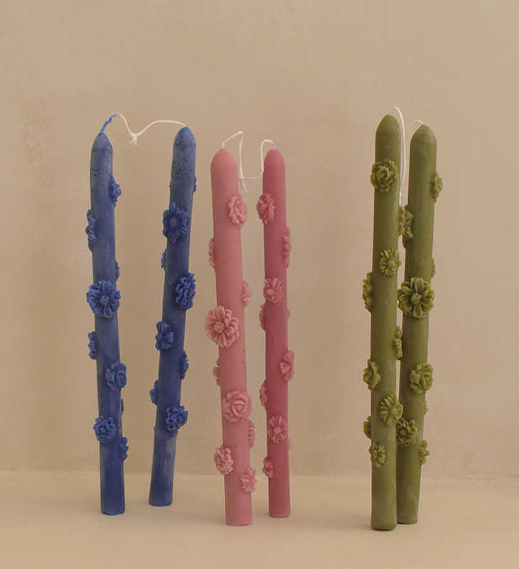 Vela margaritas de cera de abeja