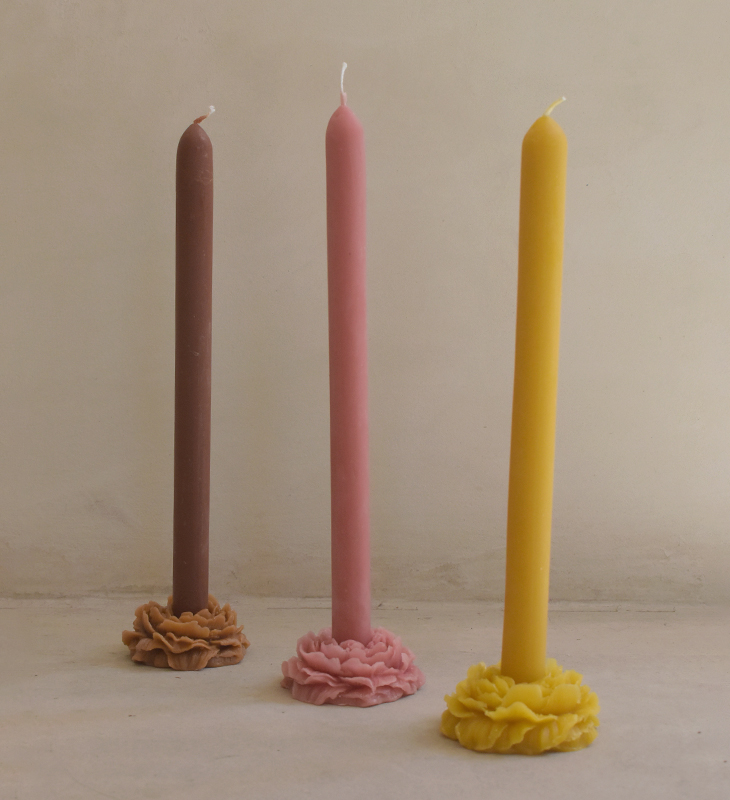 Vela Peonia de cera de abeja