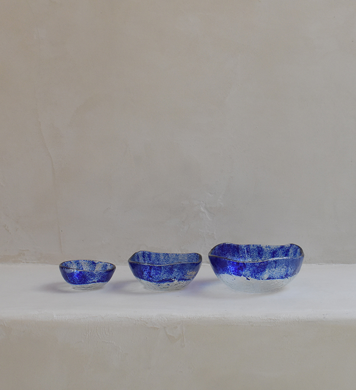 Cuenco Vidrio Soplado Azul