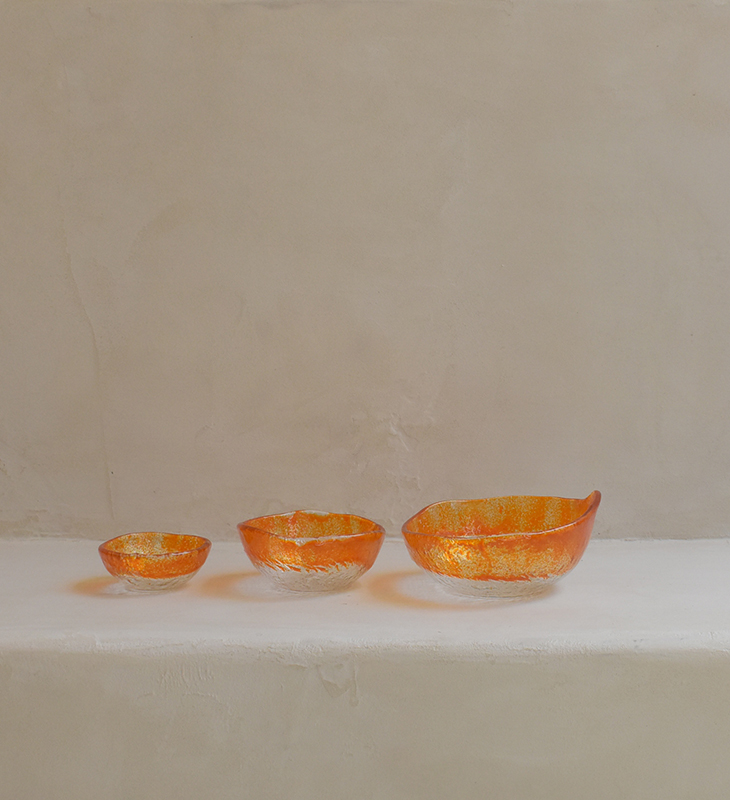 Cuenco Vidrio Soplado Naranja