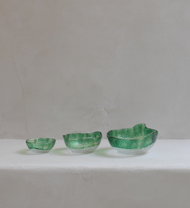 Cuenco Vidrio Soplado Verde